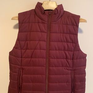 Burgundy puffer vest